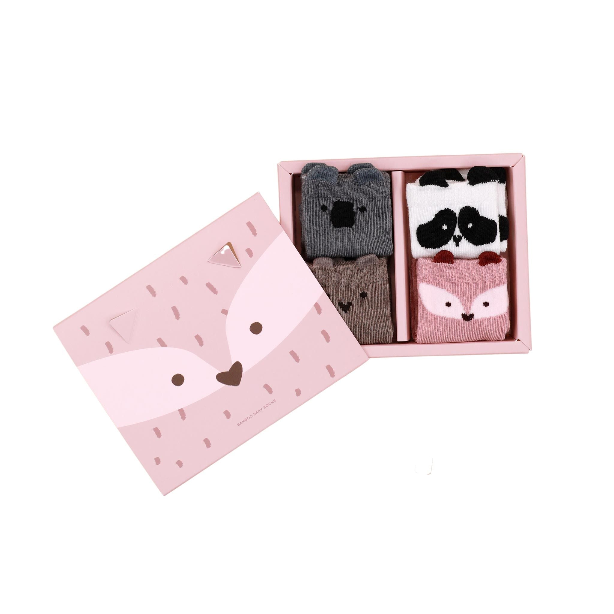 【SALE】【箱入り】アニマルズバンブーソックス ギフトボックスセット(4足入り)