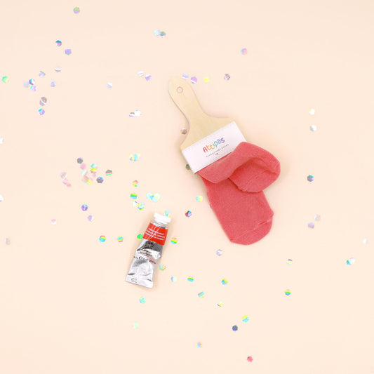 アティパス靴下 ベビーソックスペイント レッド イメージ